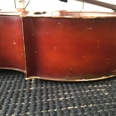 1951 Kay H10 Upright Double Bass 1/4 Size with pickup and soft padded case image 12