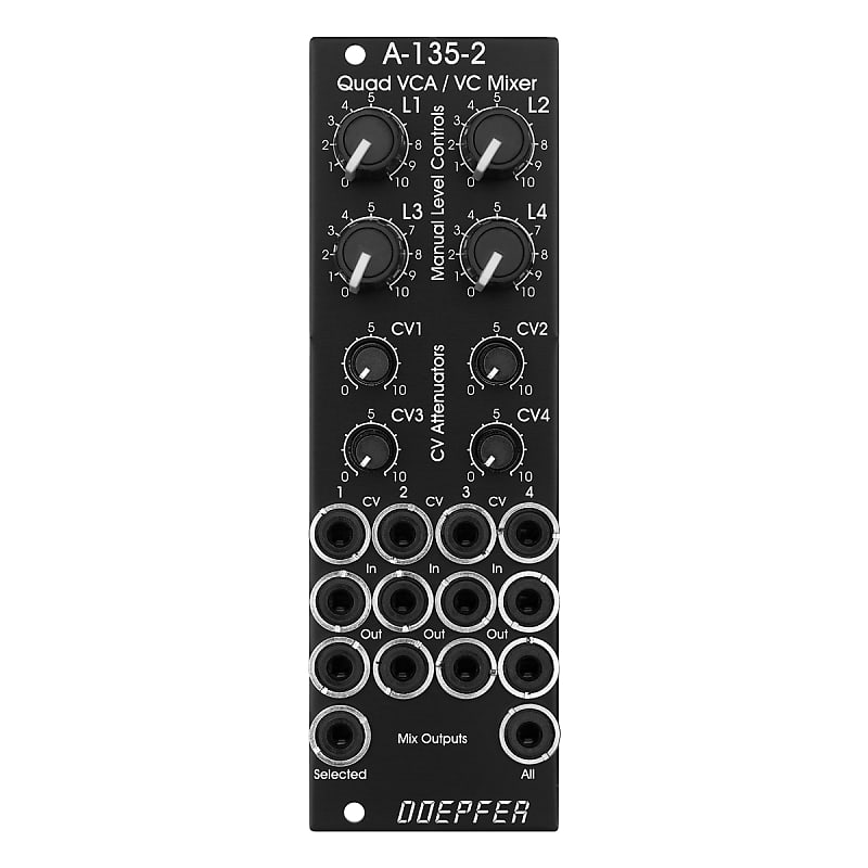 Doepfer A-135-2V Mini Quad VCA/Mixer Eurorack Module (Vintage Black)