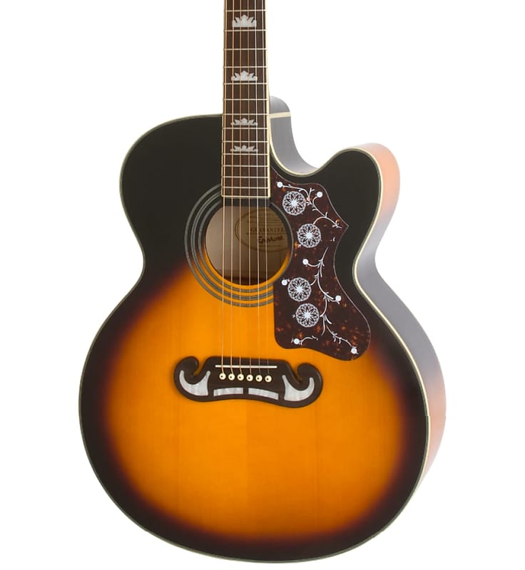 Epiphone EJ-200 EC Studio Acoustic-Electric Guitar, Vintage Sunburst image 1