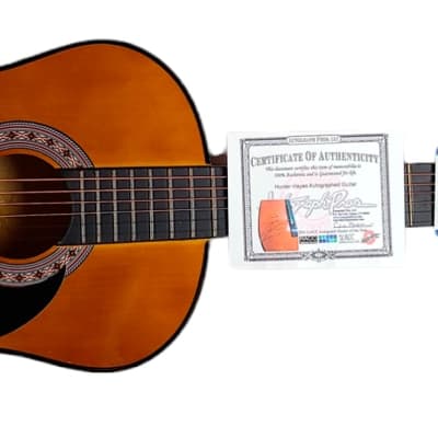 Hunter Hayes Autographed Signed Crescent Acoustic Guitar BAS Beckett image 2