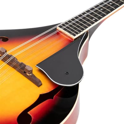 Glarry A Style 8-String Acoustic Mandolin Flatback Acoustic Mandolin with Pick Guard Sunset Color image 9