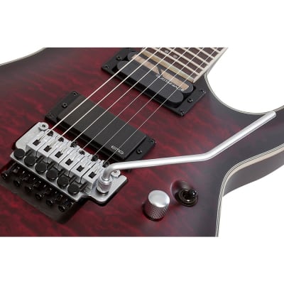 Schecter Guitar Research C-1 Platinum FR-Sustainiac Electric Satin Crimson Red Burst image 6