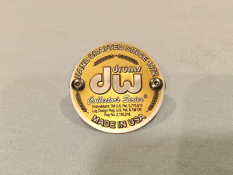 DW Collector’s Series Gold Bass Tom Snare Drum Badge Hardware Reverb