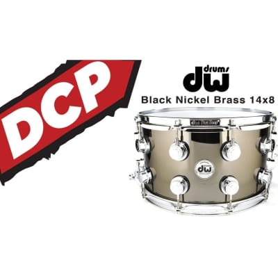 DW Collectors Black Nickel Over Brass Snare Drum 14x8 Chrome Hardware image 2