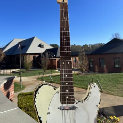 Fender Telecaster MJT 2015 - Olympic White Over Sunburst Heavy Relic image 7