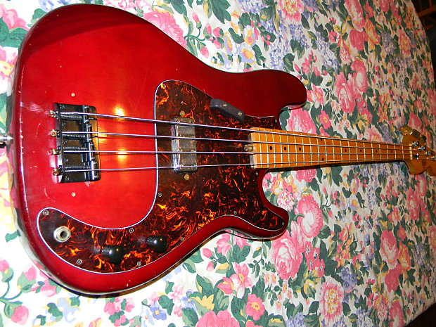 Hondo  Hondo II Bass '70's  1975? Red/Maple/Tort  w/ Modded Neck image 1