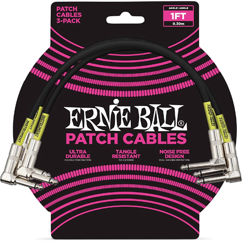 Ernie Ball Patch Cables Angle/Angle P06075, 1ft (0,30m.) Reverb