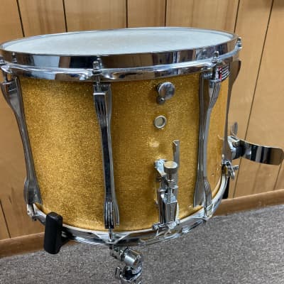 Ludwig Marching Snare 196? Gold Sparkle image 1