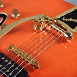 2016 Yamaha Hollow Body Electric Guitar AES 1500 Transparent Orange- Flame Maple Body w/Hardcase image 6