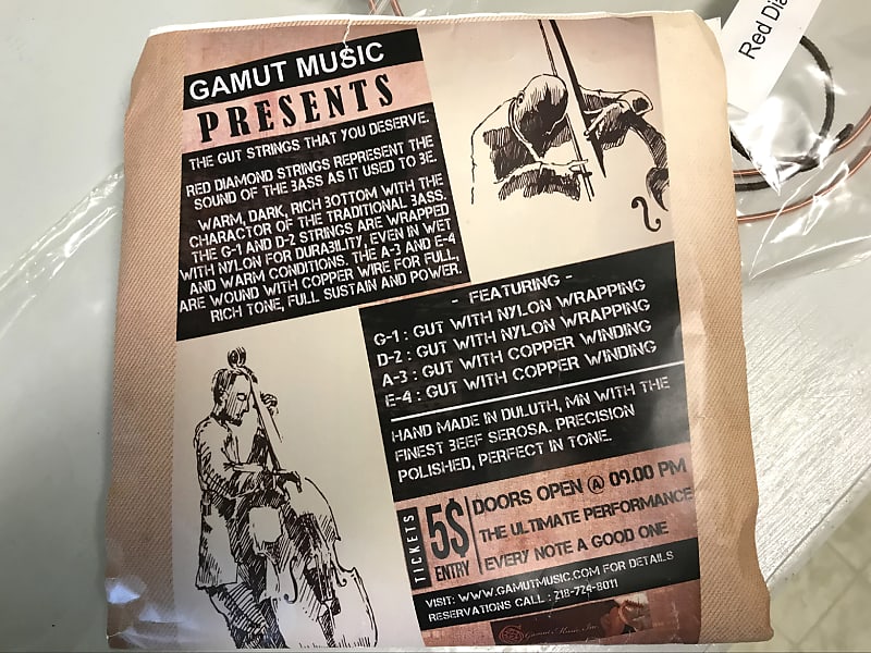 Gamut Red Diamond Gut Bass Strings 2024 | Reverb