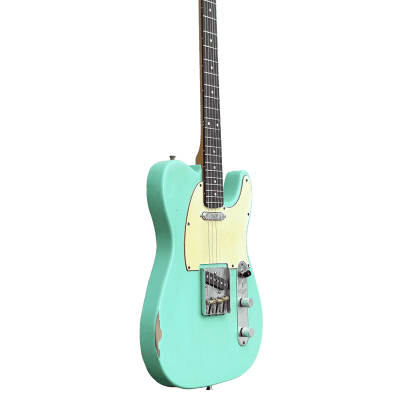 10S iCC/T Vintage 50s Tele Electric Guitar Relic Surf Green image 8
