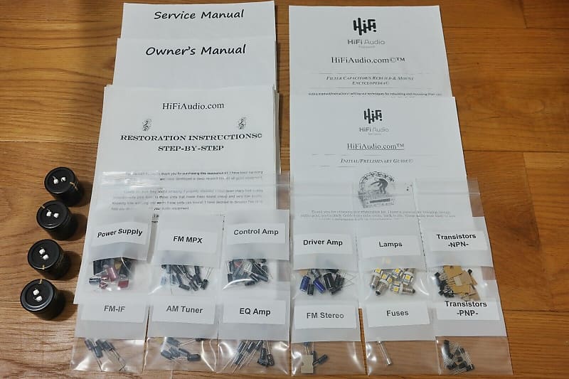 Sansui 3000a restoration kit filter capacitor repair rebuild fix  			