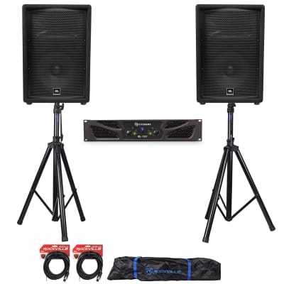 (2) JBL Pro JRX212 12" 2000w 8 Ohm PA/DJ Speakers+Crown Amplifier+Stands+Cables image 18
