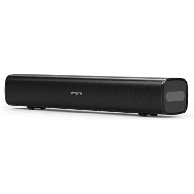 Creative Stage Air Portable and Compact Under-monitor USB-Powered Soundbar for Computer, with Dual-Driver and Passive Radiator for Big Bass, Bluetooth and AUX-in, USB MP3, 6 Hours of Battery Life image 1