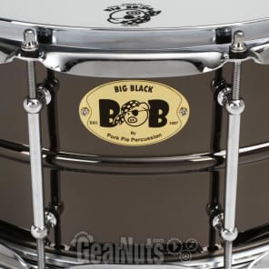 Pork Pie Percussion Big Black Brass 6.5 x 14-inch Snare Drum - Black Nickel image 7