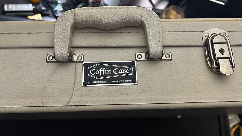 Coffin case Crazy Rare! In white. w/ bonus Ibanez RG350 Coffin case Crazy Rare! In white. w/ bonus Ibanez RG350