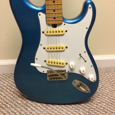 Memphis Stratocaster 1980s Lake Placid Blue sparkle  w/ Maple Fretboard image 2