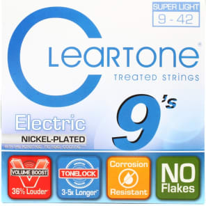 Cleartone 9409 Nickel Plated Electric Guitar Strings - .009-.042 Super Light image 4