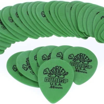 Dunlop Tortex Small Teardrop Guitar Picks - .88mm Green (36-pack) image 1