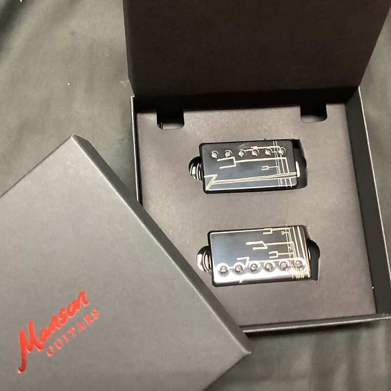 Manson Guitar Works PF-1 Matthew Bellamy Signature Humbucker Pickup Set  Black Covered Origin Etch