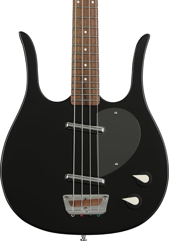 Danelectro Longhorn 4-String Bass Guitar, Pau Ferro Fingerboard, Black image 1