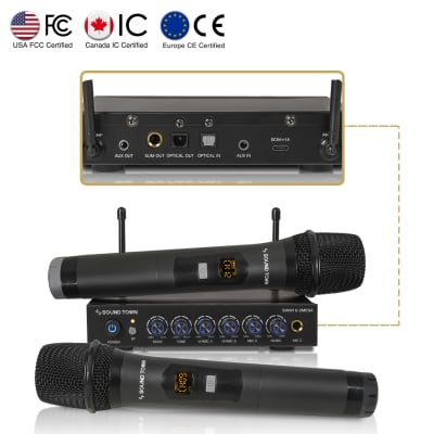 SWM01-U2HH  Rechargeable Wireless Microphone System, Bluetooth, Effects,  1/4 Mini Receiver – Sound Town