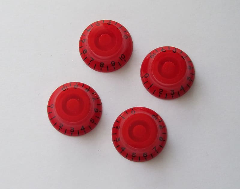 4Pcs Guitar Top Hat Audio Volume Tone Control Knobs in Red Reverb