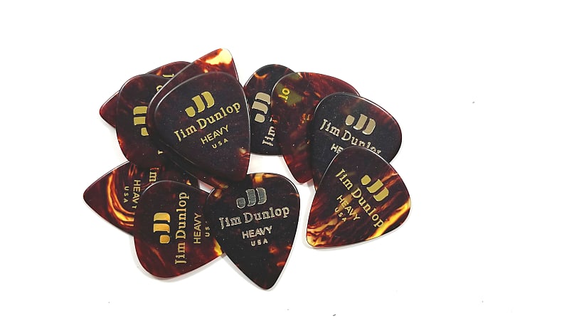 Dunlop Guitar Picks  12 Pack  Celluloid  Shell  Heavy image 1