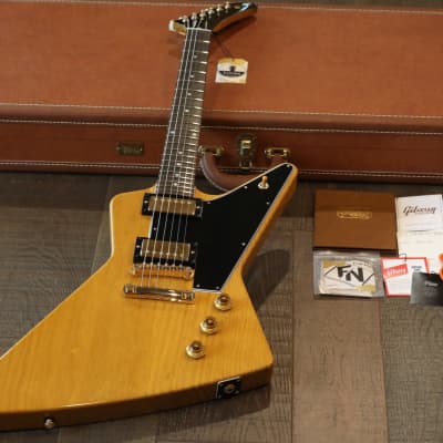 MINTY! 2022 Gibson Custom Shop 1958 Reissue Explorer Natural Korina w/ Black Pickguard + COA OHSC image 1