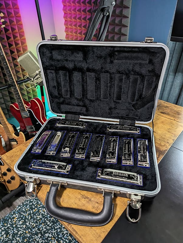 Johnson 12pc Blues King Harmonica Set w/ Hardshell Case Reverb