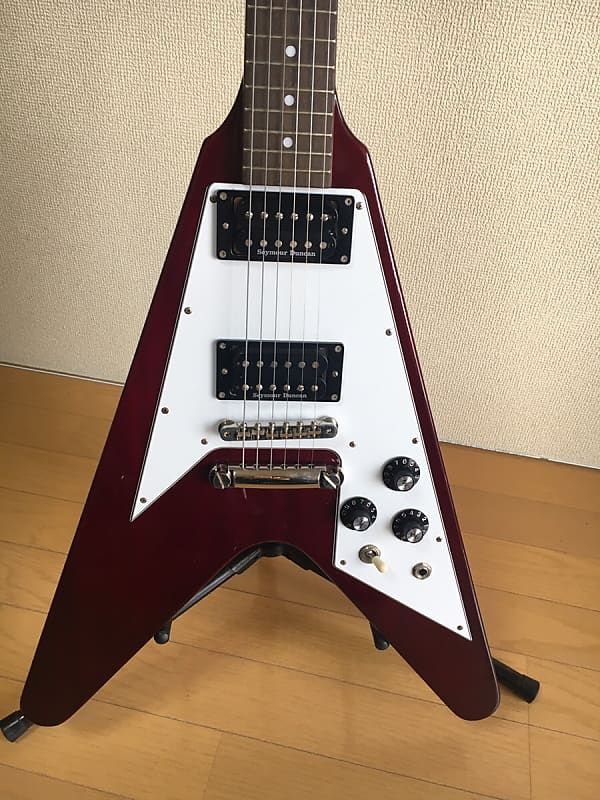 EDWARDS by ESP E-FV-100D Cherry, Flying V type Electric Guitar, Made in  Japan, z8038