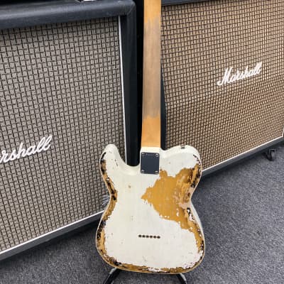 Fender Master Built 62 Tele Custom 2022 - Olympic White over 2-Tone Sunburst image 5