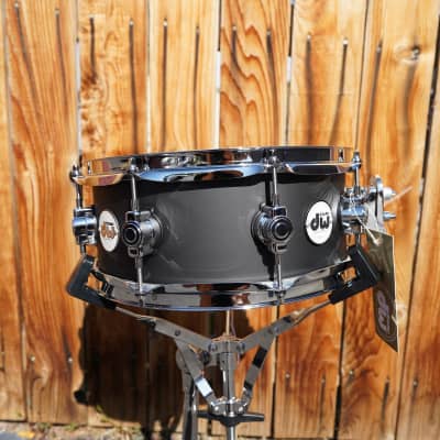 DW Design Series Satin Black 5.5 x 12" Maple Snare Drum (2023) | 12" Snare Drum Free Shipping! image 1