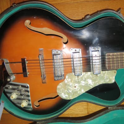 PROJECT vintage japan 1960's Decca electric archtop guitar jazz hollow-body teisco del ray greco image 13