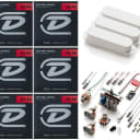 EMG SA Set White 3 Single Coil Srat Stratocaster Pickups Pots, Switch & Wiring (6 STRING SETS)