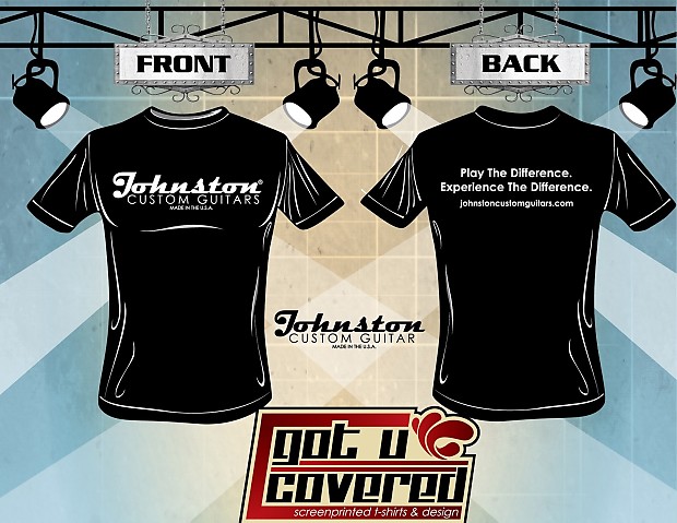 Johnston Custom Guitar T-shirt black vintage logo   Black image 1