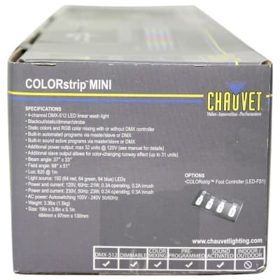 Chauvet COLORSTRIP MINI DMX LED Multi-Colored DJ Light Bar Effect Color Strip image 4