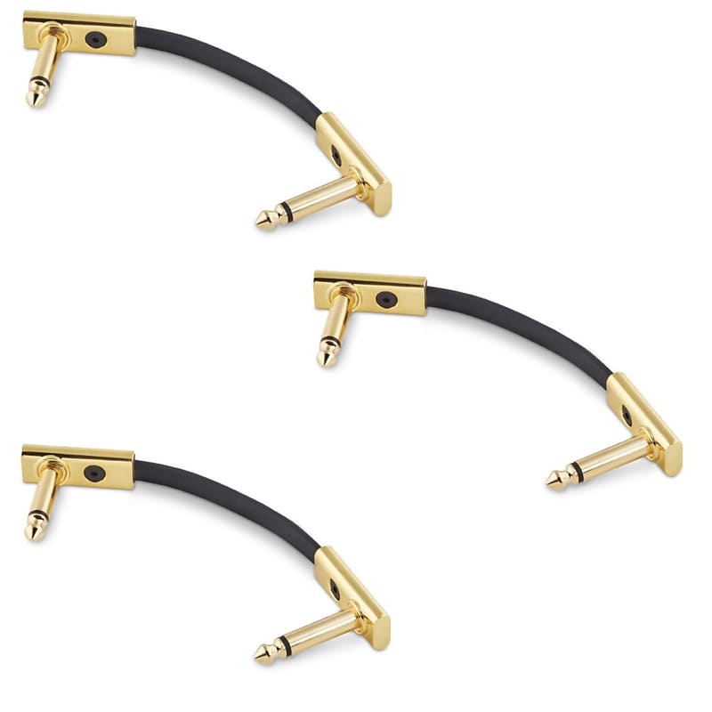 RockBoard Flat Patch Cables 1.97" Gold - 3 Pack image 1