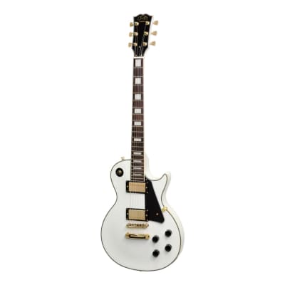 J&D Luthiers LP Custom Style Electric Guitar (White) image 2