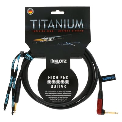 Klotz Titanium TIR0450psp 15ft Guitar Insturment Cable Silent Plug Right Angle  made in Germany image 1