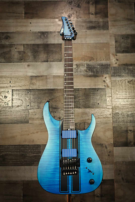 Schecter Banshee GT FR Satin Trans Blue with Black Racing Stripe Decal B-Stock Electric Guitar image 1