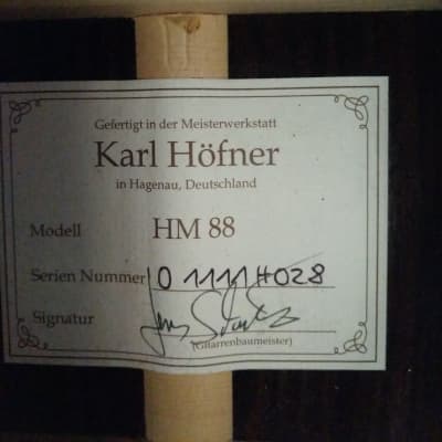 Hofner HM 88 Classical Matte Natural HM88 Masterbuilt Series image 2