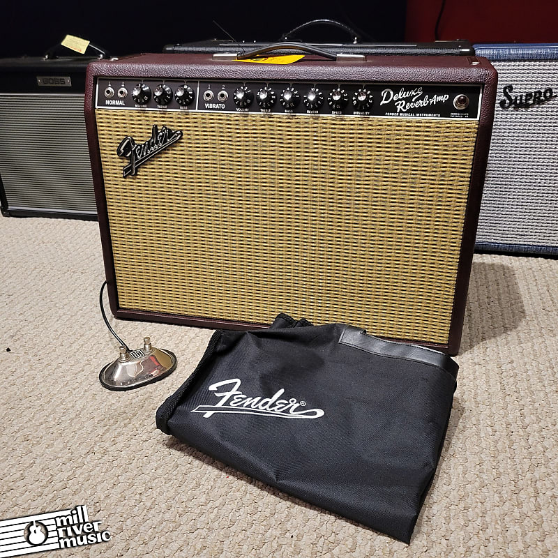 Fender '65 Deluxe Reverb Reissue Guitar Combo FSR Limited Edition Oxblood  w/ Footswitch over Used