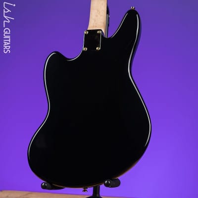Bilt Relevator Bass VI 6-String Bass Guitar Black w/ Gold Plates image 4