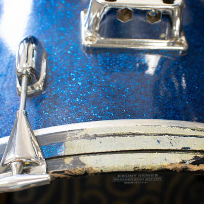 1962 Slingerland Sparkling Blue Pearl 14x20 8x12 and 16x16 Drum Kit image 6