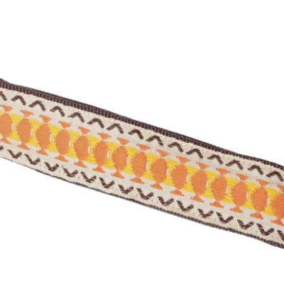 Henry Heller HVDX-04 Vintage Deluxe Reissue Guitar Strap Jacquard Weave With Brown Poly Backing image 2