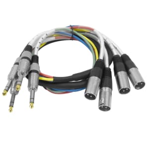 Seismic Audio SAXT-4x5M 4-Channel 1/4" TRS Male to XLR Male Snake Cable - 5'