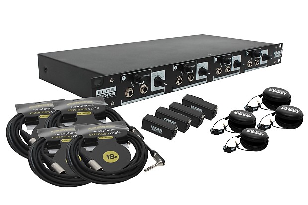 Elite Core Audio EC-HA4X4-4UB Personal Monitor Headphones User Bundle with Amp, 4 EU-5X Earphones image 1