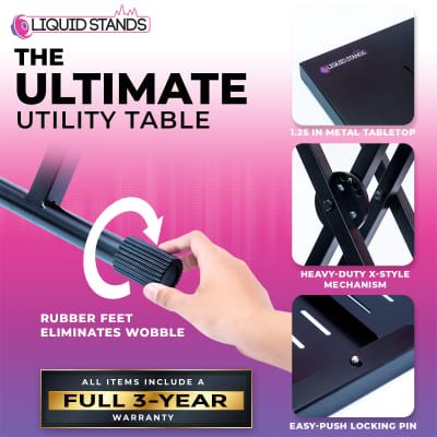 Liquid Stands Expandable X Style Keyboard Stand & DJ Table Stand Portable Audio Mixer Stand image 5