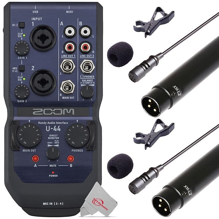 Zoom U-44 Portable 4x4 USB Handy Audio / MIDI Interface + Two